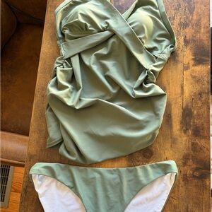 Pinkblush Olive Green Maternity Swimsuit